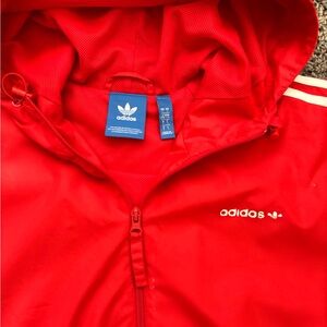 Red Adidas wind breaker size L